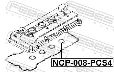 FEBEST Gasket Set, cylinder head cover (NCP-008-PCS4)
