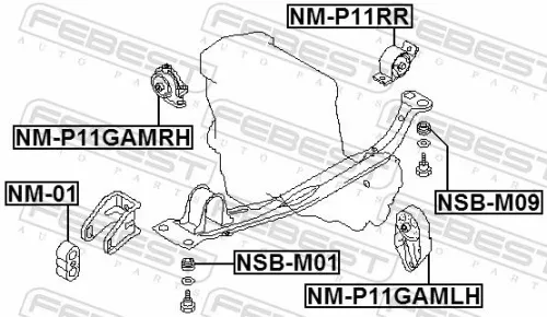 FEBEST Mounting, engine (NM-01)