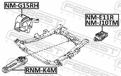 FEBEST Mounting, engine (NM-G15RH)