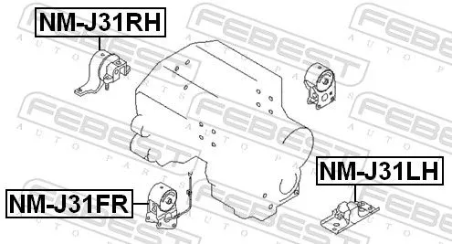 FEBEST Mounting, engine (NM-J31LH)