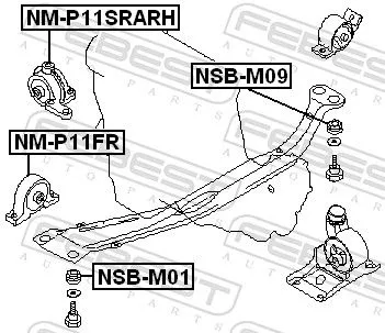 FEBEST Mounting, engine (NM-P11SRARH)