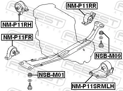 FEBEST Mounting, engine (NM-P11SRMLH)