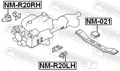 FEBEST Mounting, engine (NM-R20RH)