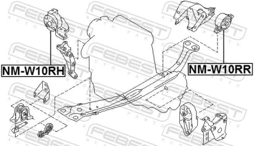 FEBEST Mounting, engine (NM-W10RH)