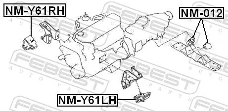 FEBEST Mounting, engine (NM-Y61LH)