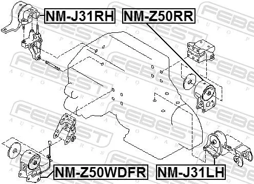 FEBEST Mounting, engine (NM-Z50RR)
