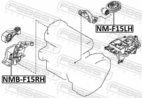 FEBEST Mounting, engine (NMB-F15RH)