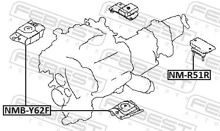 FEBEST Mounting, engine (NMB-Y62F)