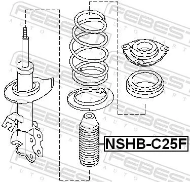 FEBEST Protective Cap/Bellow, shock absorber (NSHB-C25F)