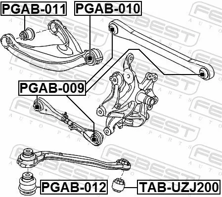 FEBEST Mounting, control/trailing arm (PGAB-009)