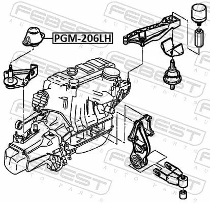 FEBEST Mounting, engine (PGM-206LH)