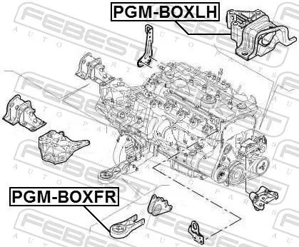 FEBEST Mounting, engine (PGM-BOXLH)
