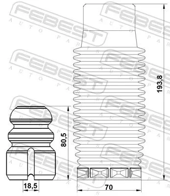 FEBEST Dust Cover Kit, shock absorber (PGSHB-206F-KIT)