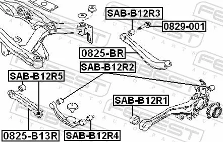 FEBEST Mounting, control/trailing arm (SAB-B12R5)
