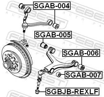 FEBEST Mounting, control/trailing arm (SGAB-005)