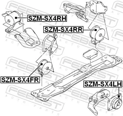 FEBEST Mounting, engine (SZM-SX4RR)