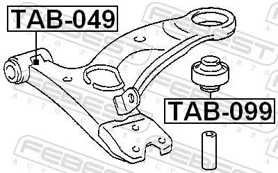 FEBEST Mounting, control/trailing arm (TAB-049)