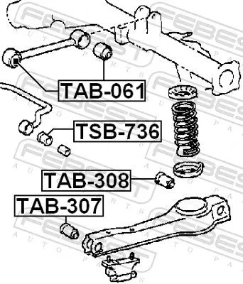 FEBEST Mounting, control/trailing arm (TAB-061)