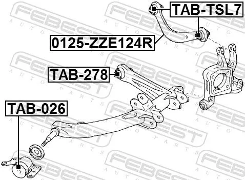 FEBEST Mounting, control/trailing arm (TAB-278)