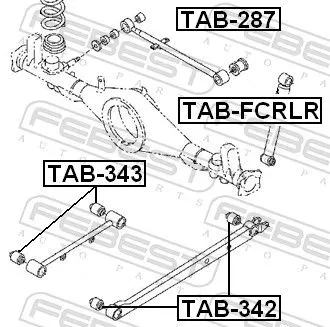 FEBEST Mounting, control/trailing arm (TAB-342)