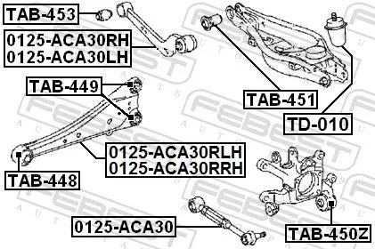 FEBEST Mounting, control/trailing arm (TAB-451)