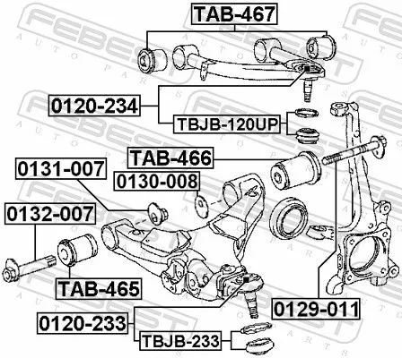 FEBEST Mounting, control/trailing arm (TAB-465)