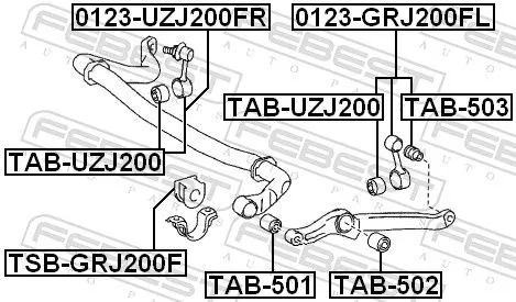 FEBEST Mounting, control/trailing arm (TAB-502)