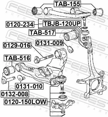 FEBEST Mounting, control/trailing arm (TAB-516)