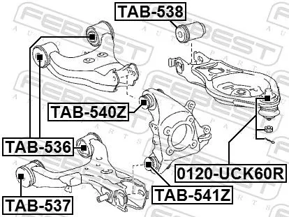 FEBEST Mounting, control/trailing arm (TAB-538)