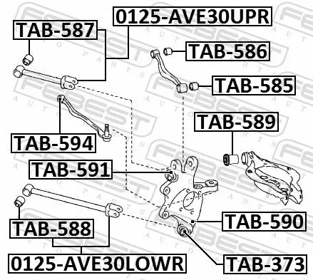 FEBEST Mounting, control/trailing arm (TAB-589)