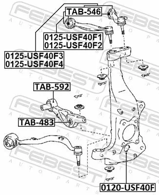 FEBEST Mounting, control/trailing arm (TAB-592)