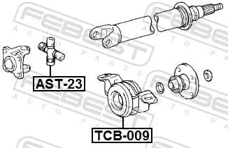FEBEST Bearing, propshaft centre bearing (TCB-009)
