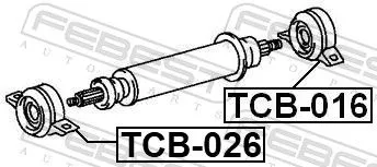 FEBEST Bearing, propshaft centre bearing (TCB-026)