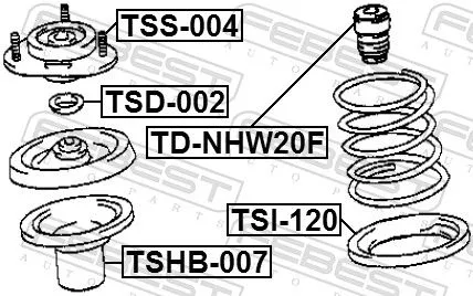 FEBEST Rubber Buffer, suspension (TD-NHW20F)