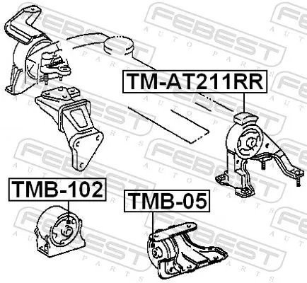 FEBEST Mounting, engine (TM-AT211RR)