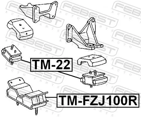 FEBEST Mounting, engine (TM-FZJ100R)