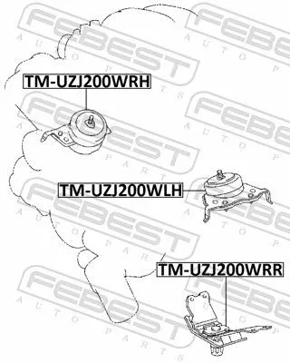 FEBEST Mounting, engine (TM-UZJ200WRH)