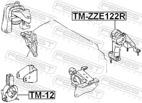 FEBEST Mounting, engine (TM-ZZE122R)