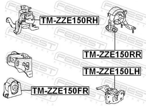 FEBEST Mounting, engine (TM-ZZE150FR)
