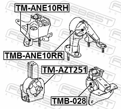 FEBEST Mounting, engine (TMB-ANE10RR)