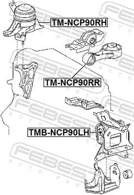 FEBEST Mounting, engine (TMB-NCP90LH)