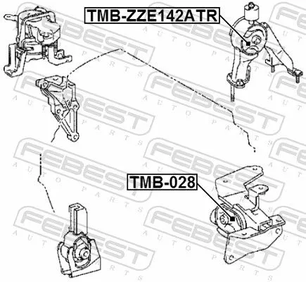 FEBEST Mounting, engine (TMB-ZZE142ATR)