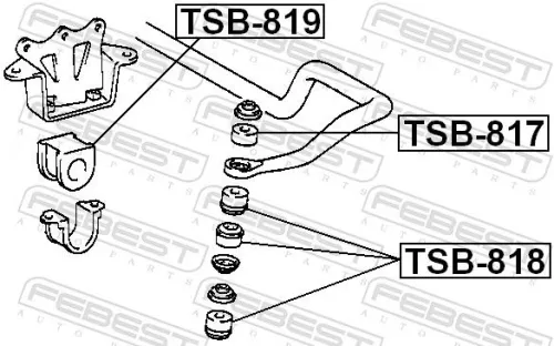 FEBEST Mounting, axle strut (TSB-818)