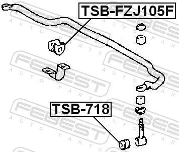 FEBEST Mounting, stabiliser bar (TSB-FZJ105F)