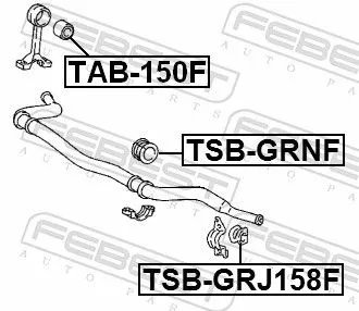 FEBEST Mounting, stabiliser bar (TSB-GRNF)