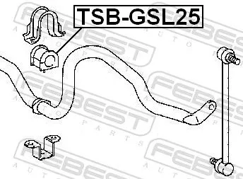 FEBEST Mounting, stabiliser bar (TSB-GSL25)