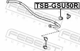 FEBEST Mounting, stabiliser bar (TSB-GSU50R)