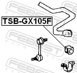 FEBEST Mounting, stabiliser bar (TSB-GX105F)