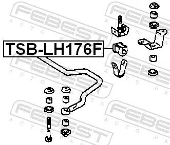 FEBEST Mounting, stabiliser bar (TSB-LH176F)