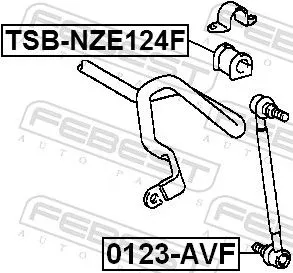 FEBEST Mounting, stabiliser bar (TSB-NZE124F)